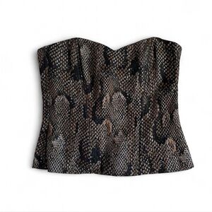 NEW H&M Snakeskin Cropped Corset Bustier Top ✨
